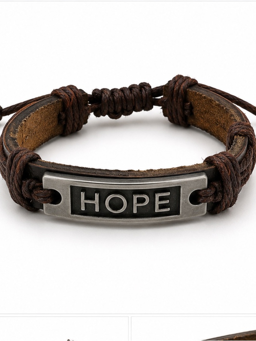 Hope Bracelet Brown Adjustable Christian Faith Inspirational Unisex Gift New
